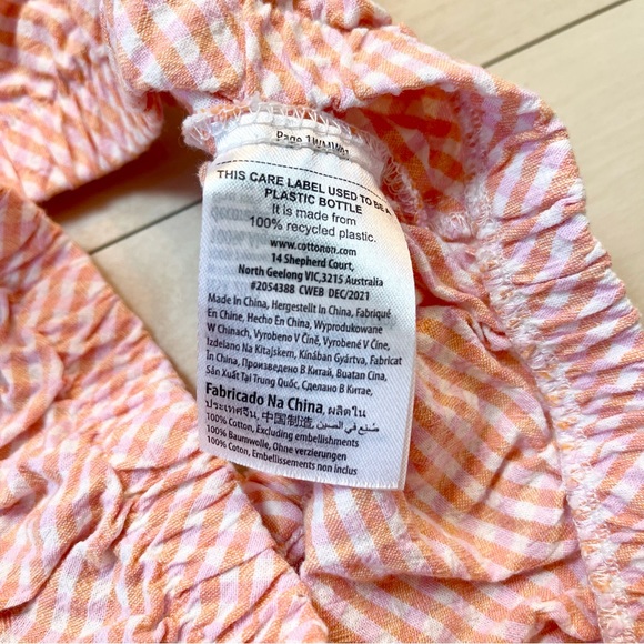 Women’s Cotton on gingham orange pink white crop top summer - Picture 4 of 4
